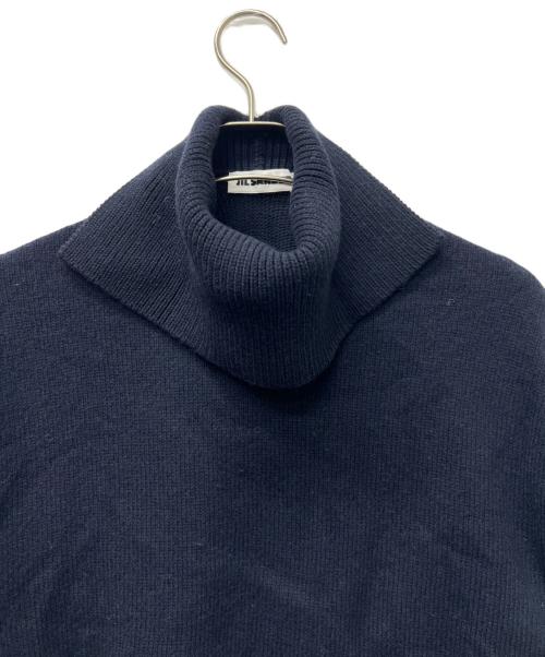 JIL SANDER（ジルサンダー）JIL SANDER (ジルサンダー) タートルネック ニット プルオーバー ネイビー サイズ:３２の古着・服飾アイテム