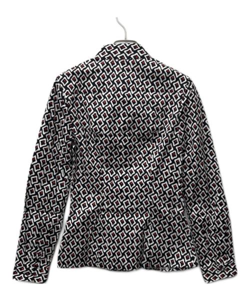 PRADA（プラダ）PRADA (プラダ) プリントシャツ ブラック×ホワイト×レッド サイズ:３６の古着・服飾アイテム