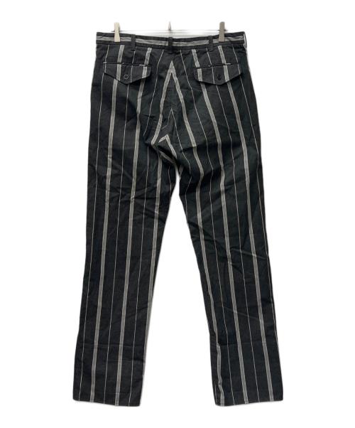 ISSEY MIYAKE（イッセイミヤケ）ISSEY MIYAKE (イッセイミヤケ) ストライプパンツ ブラック×グレー サイズ:５の古着・服飾アイテム