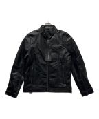 Liugoo Leathersリューグーレザーズ）の古着「シングルライダースジャケット」｜ブラック