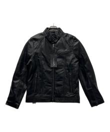 Liugoo Leathers（リューグーレザーズ）の古着「シングルライダースジャケット」｜ブラック