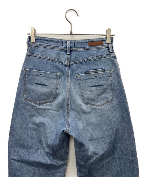 YANUK（ヤヌーク）YANUK (ヤヌーク) カーブテーパード LAURA ブルー サイズ:２５の古着・服飾アイテム