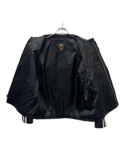 Schott（ショット）Schott (ショット) シングルライダースジャケット ブラック×ホワイト サイズ:2XLの古着・服飾アイテム