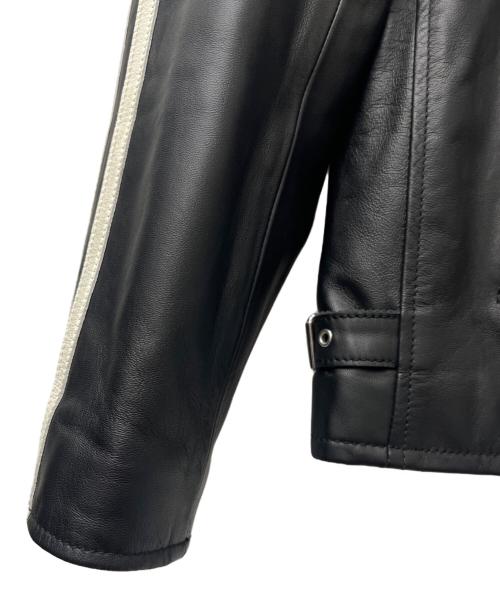 Schott（ショット）Schott (ショット) シングルライダースジャケット ブラック×ホワイト サイズ:2XLの古着・服飾アイテム