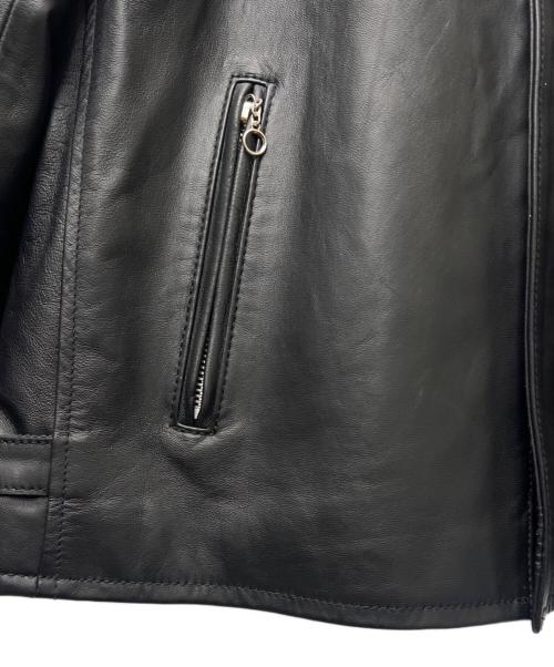 Schott（ショット）Schott (ショット) シングルライダースジャケット ブラック×ホワイト サイズ:2XLの古着・服飾アイテム