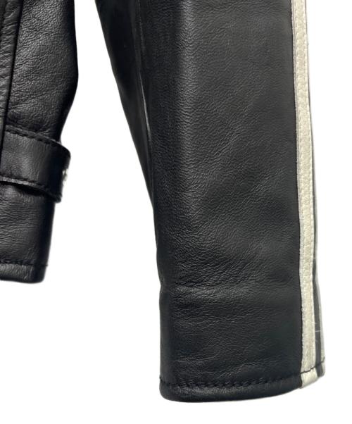 Schott（ショット）Schott (ショット) シングルライダースジャケット ブラック×ホワイト サイズ:2XLの古着・服飾アイテム