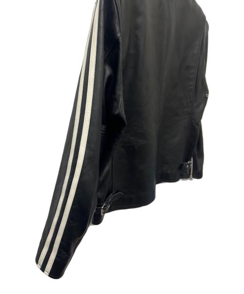 Schott（ショット）Schott (ショット) シングルライダースジャケット ブラック×ホワイト サイズ:2XLの古着・服飾アイテム