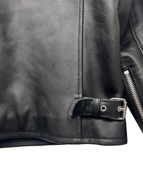Schott（ショット）Schott (ショット) シングルライダースジャケット ブラック×ホワイト サイズ:2XLの古着・服飾アイテム