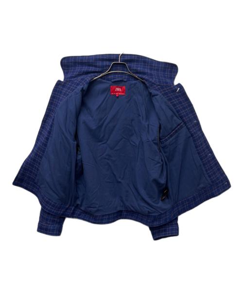 ZARA（ザラ）ZARA (ザラ) Harry Lambert (ハリー・ランバート) チェックジャケット ネイビー サイズ:Ｌの古着・服飾アイテム