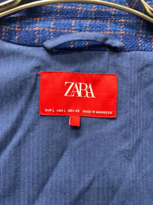 ZARA（ザラ）ZARA (ザラ) Harry Lambert (ハリー・ランバート) チェックジャケット ネイビー サイズ:Ｌの古着・服飾アイテム