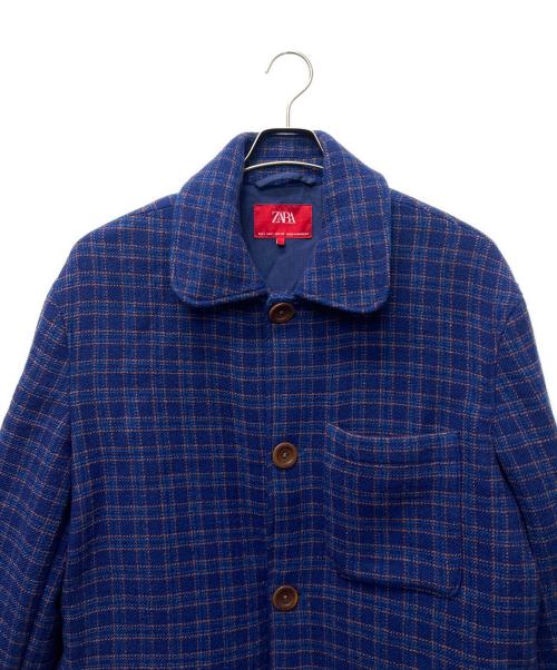 ZARA（ザラ）ZARA (ザラ) Harry Lambert (ハリー・ランバート) チェックジャケット ネイビー サイズ:Ｌの古着・服飾アイテム