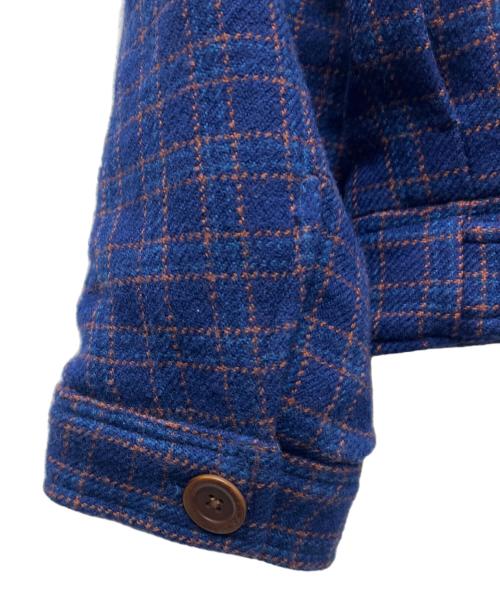 ZARA（ザラ）ZARA (ザラ) Harry Lambert (ハリー・ランバート) チェックジャケット ネイビー サイズ:Ｌの古着・服飾アイテム