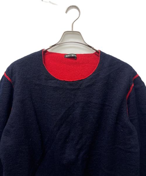 ISSEY MIYAKE（イッセイミヤケ）ISSEY MIYAKE (イッセイミヤケ) モヘヤ混ニット ネイビー サイズ:４の古着・服飾アイテム