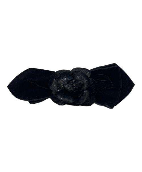 CHANEL（シャネル）CHANEL (シャネル) カメリアモチーフ バレッタ ブラックの古着・服飾アイテム
