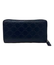 GUCCI（グッチ）の古着「グッチシマ ラウンドファスナー 長財布　GUCCI（グッチ）　307987」｜ネイビー