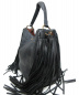 PRADA (プラダ) フリンジセミショルダーバッグ ブラック 鹿革 7：59800円