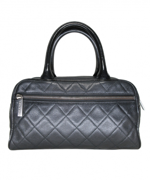 CHANEL（シャネル）CHANEL (シャネル) ミニボストンバッグ ブラック マトラッセ A15685 キャビアスキン/パテントレザー 6426931の古着・服飾アイテム
