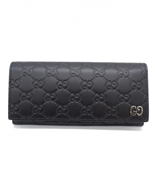 GUCCI（グッチ）GUCCI (グッチ) 長財布 ブラック GGシグネチャー 48127 2149の古着・服飾アイテム