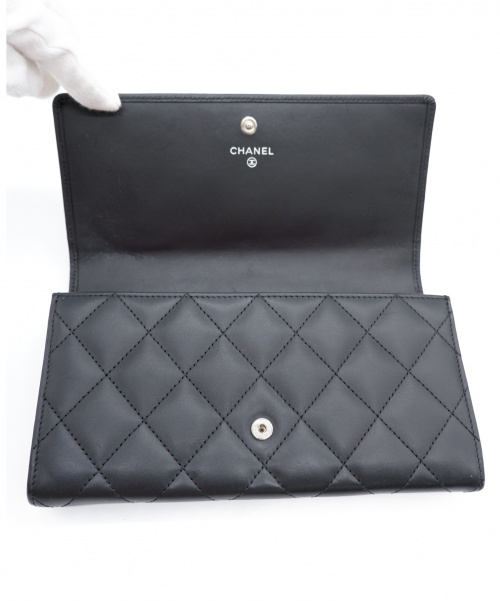 CHANEL（シャネル）CHANEL (シャネル) 長財布 ブラック カンボンライン A50077 19823366の古着・服飾アイテム