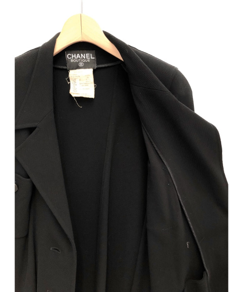 CHANEL（シャネル）CHANEL (シャネル) ココマークボタンフレアジャケット ブラック サイズ:38の古着・服飾アイテム
