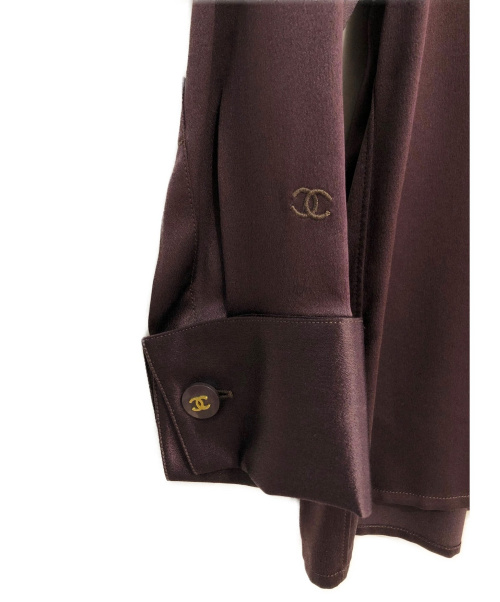 CHANEL（シャネル）CHANEL (シャネル) シルクシャツ パープル サイズ:36の古着・服飾アイテム