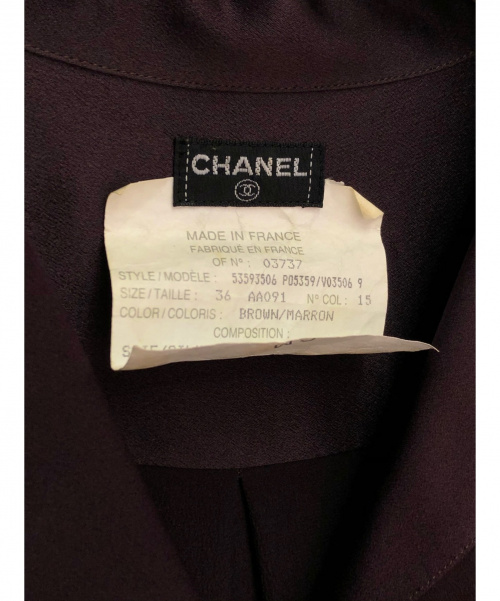 CHANEL（シャネル）CHANEL (シャネル) シルクシャツ パープル サイズ:36の古着・服飾アイテム