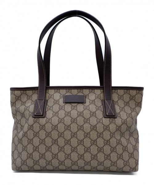 GUCCI（グッチ）GUCCI (グッチ) トートバッグ ブラウン GG 211136 PVC/レザー 002123の古着・服飾アイテム