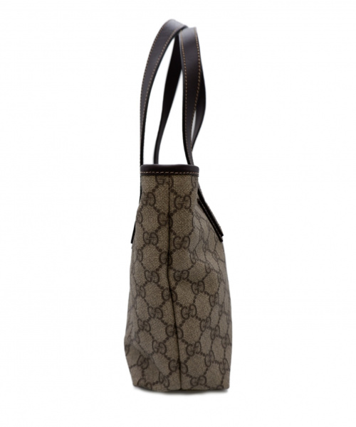 GUCCI（グッチ）GUCCI (グッチ) トートバッグ ブラウン GG 211136 PVC/レザー 002123の古着・服飾アイテム
