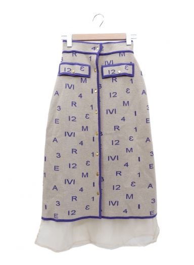 中古・古着通販】Ameri (アメリ) PASS CODE RETRO KNIT SKIRT ベージュ  