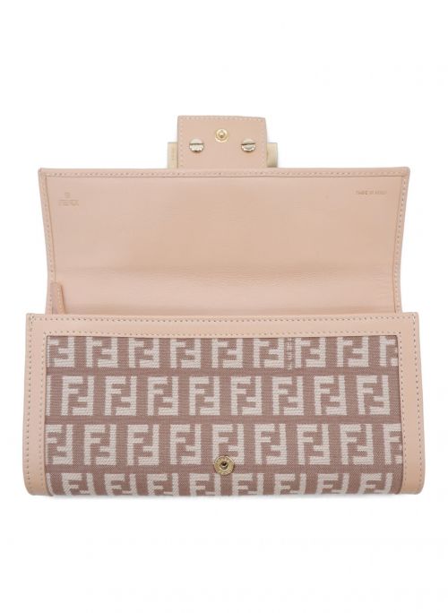 FENDI（フェンディ）FENDI (フェンディ) 長財布　ズッキーノ ピンクの古着・服飾アイテム