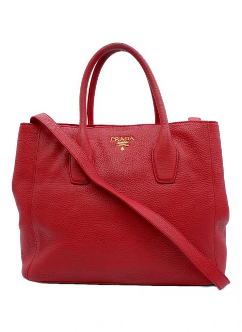 PRADA（プラダ）PRADA (プラダ) 2WAYバッグ レッドの古着・服飾アイテム