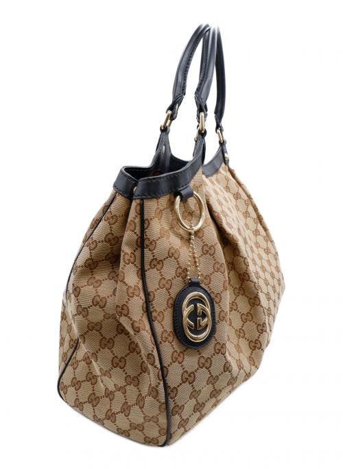 GUCCI（グッチ）GUCCI (グッチ) GGキャンバストートバッグ ベージュの古着・服飾アイテム