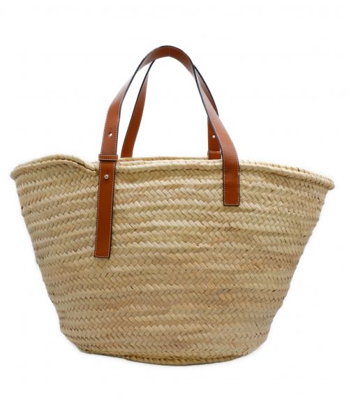 LOEWE（ロエベ）LOEWE (ロエベ) カゴバッグ 	BASKET LARGE BAG ベージュ×ブラウンの古着・服飾アイテム