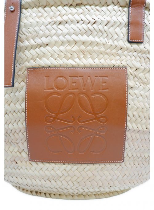 LOEWE（ロエベ）LOEWE (ロエベ) カゴバッグ 	BASKET LARGE BAG ベージュ×ブラウンの古着・服飾アイテム