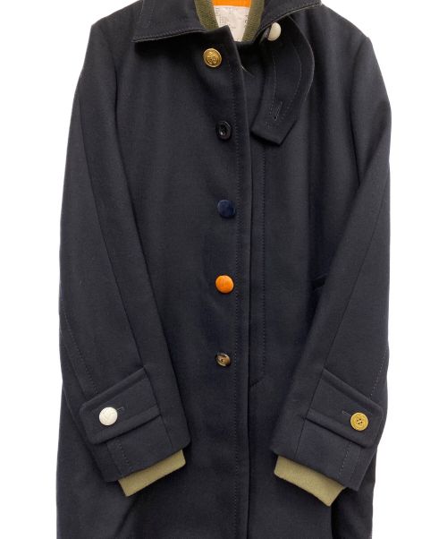 sacai（サカイ）sacai (サカイ) MA-1ドッキングステンカラーコート ネイビー サイズ:2の古着・服飾アイテム