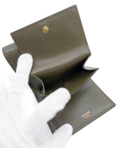 CELINE（セリーヌ）CELINE (セリーヌ) スモールウォレット16 オリーブの古着・服飾アイテム