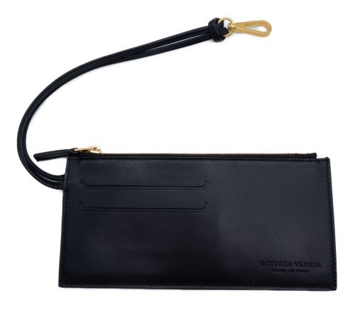 BOTTEGA VENETA（ボッテガベネタ）BOTTEGA VENETA (ボッテガベネタ) レザートリムキャンバストートバッグ ブラック×ベージュの古着・服飾アイテム