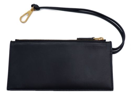BOTTEGA VENETA（ボッテガベネタ）BOTTEGA VENETA (ボッテガベネタ) レザートリムキャンバストートバッグ ブラック×ベージュの古着・服飾アイテム