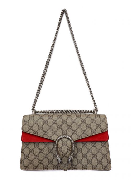 GUCCI（グッチ）GUCCI (グッチ) GGスモール ショルダーバッグ ディオニュソス ブラウンの古着・服飾アイテム