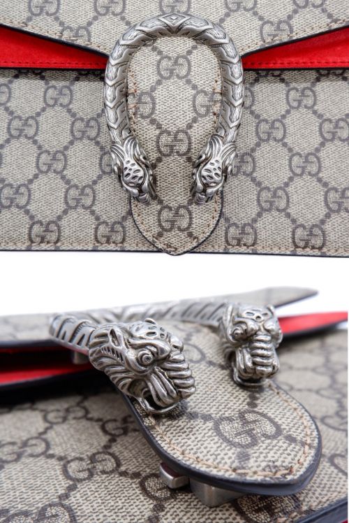 GUCCI（グッチ）GUCCI (グッチ) GGスモール ショルダーバッグ ディオニュソス ブラウンの古着・服飾アイテム