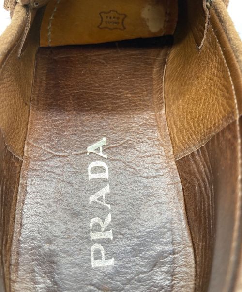 PRADA（プラダ）PRADA (プラダ) スウェードドライビングシューズ ブラウン サイズ:US8の古着・服飾アイテム