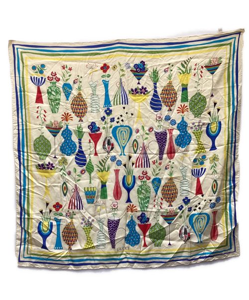 GUCCI（グッチ）GUCCI (グッチ) スカーフ ベージュマルチの古着・服飾アイテム