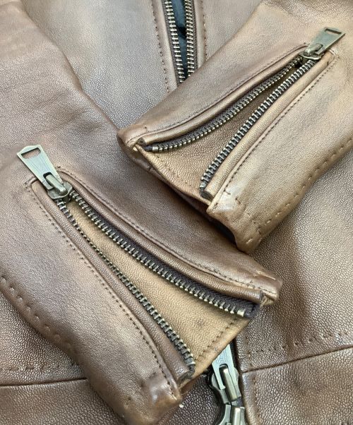JACKROSE（ジャックローズ）JACKROSE (ジャックローズ) レザージャケット ブラウン サイズ:2の古着・服飾アイテム