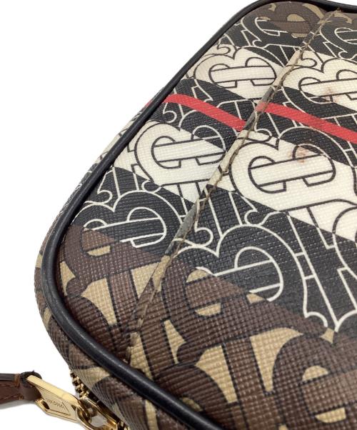 BURBERRY（バーバリー）BURBERRY (バーバリー) TBロゴ モノグラム ショルダーバッグ ブラウン×ブラック×ホワイトの古着・服飾アイテム