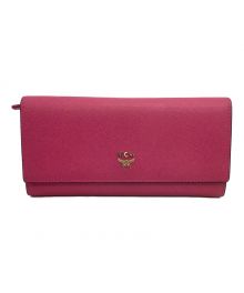 MCM（エムシーエム）の古着「3つ折り長財布」｜ショッキングピンク