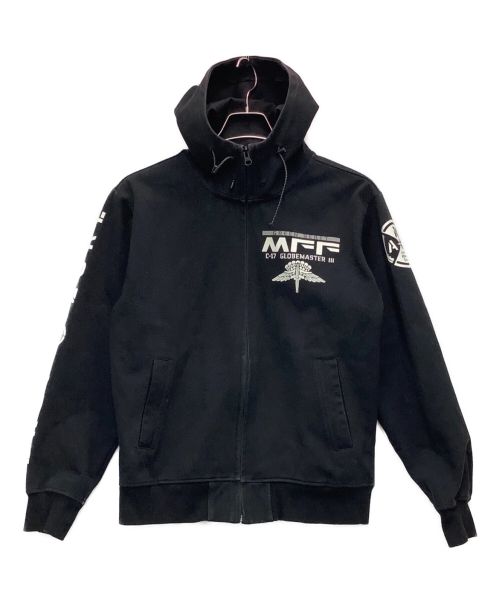 AVIREX（アヴィレックス）AVIREX (アヴィレックス) ジップパーカー ブラック サイズ:Ｍの古着・服飾アイテム