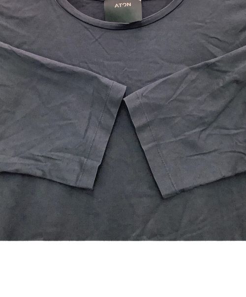 ATON（エイトン）ATON (エイトン) SUVIN ROUND HEM Tシャツ ネイビー サイズ:2の古着・服飾アイテム
