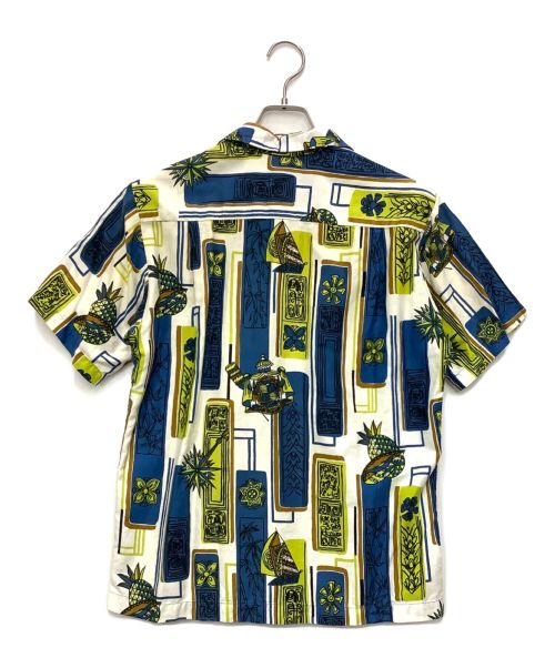 HOOKANO（ホオカノ）HOOKANO (ホオカノ) アロハシャツ ブルー×ホワイト サイズ:Ｓの古着・服飾アイテム