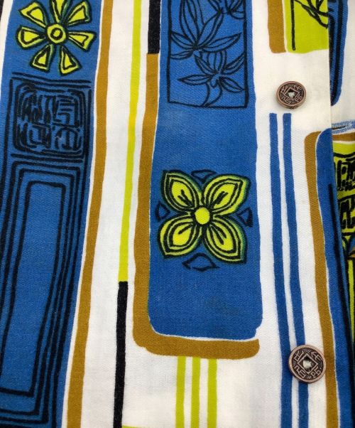 HOOKANO（ホオカノ）HOOKANO (ホオカノ) アロハシャツ ブルー×ホワイト サイズ:Ｓの古着・服飾アイテム