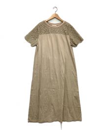 AMACA（アマカ）の古着「クールスムース×レースTシャツワンピース」｜ベージュ